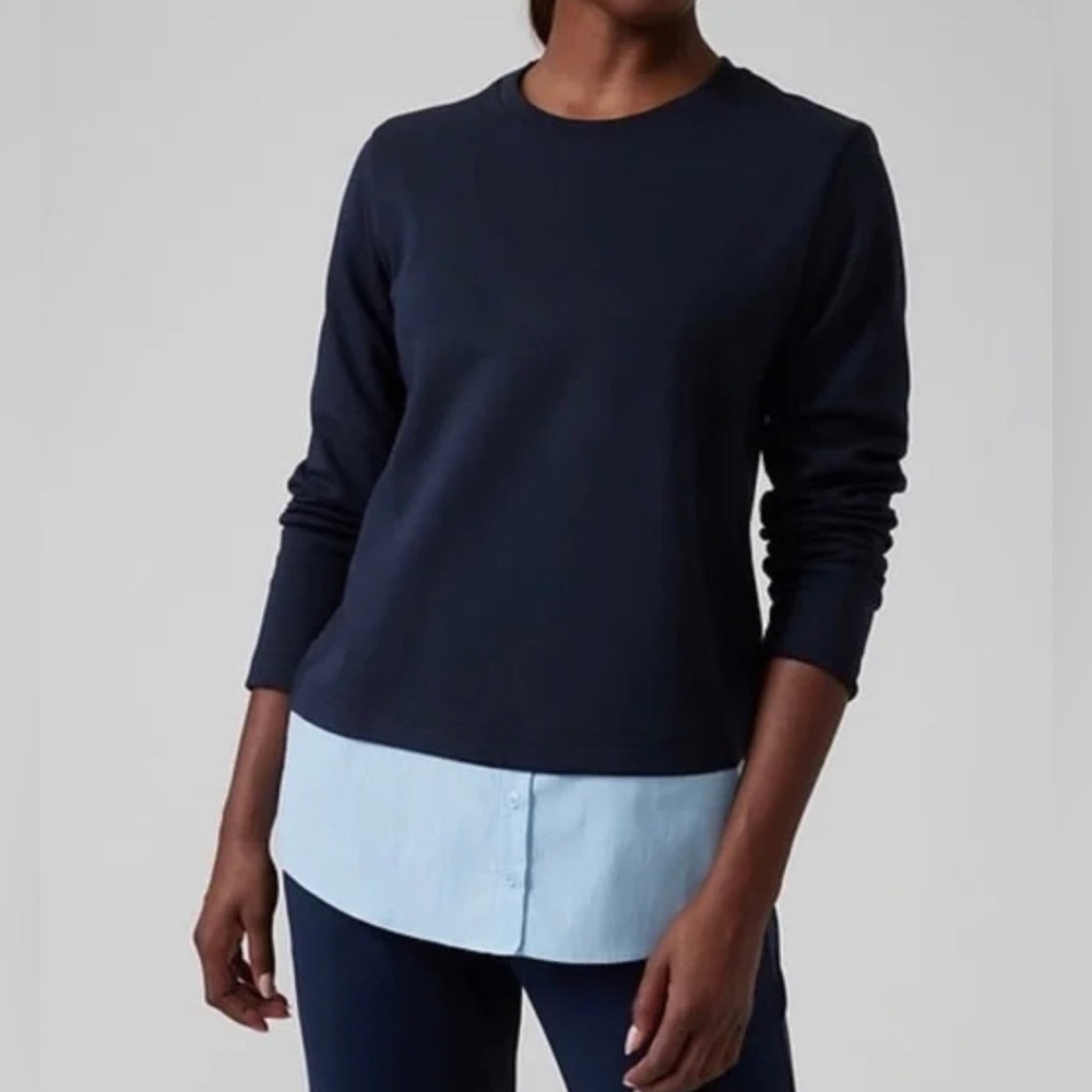 Athleta Tunic 2.0 Hybrid Cotton Knit Top Lightweight Polyester Shirt Tail